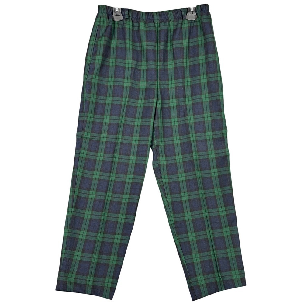 Orvis Tartan Plaid Grunge Pants Size 12 Elastic Waist Casual Career Y2K Academia